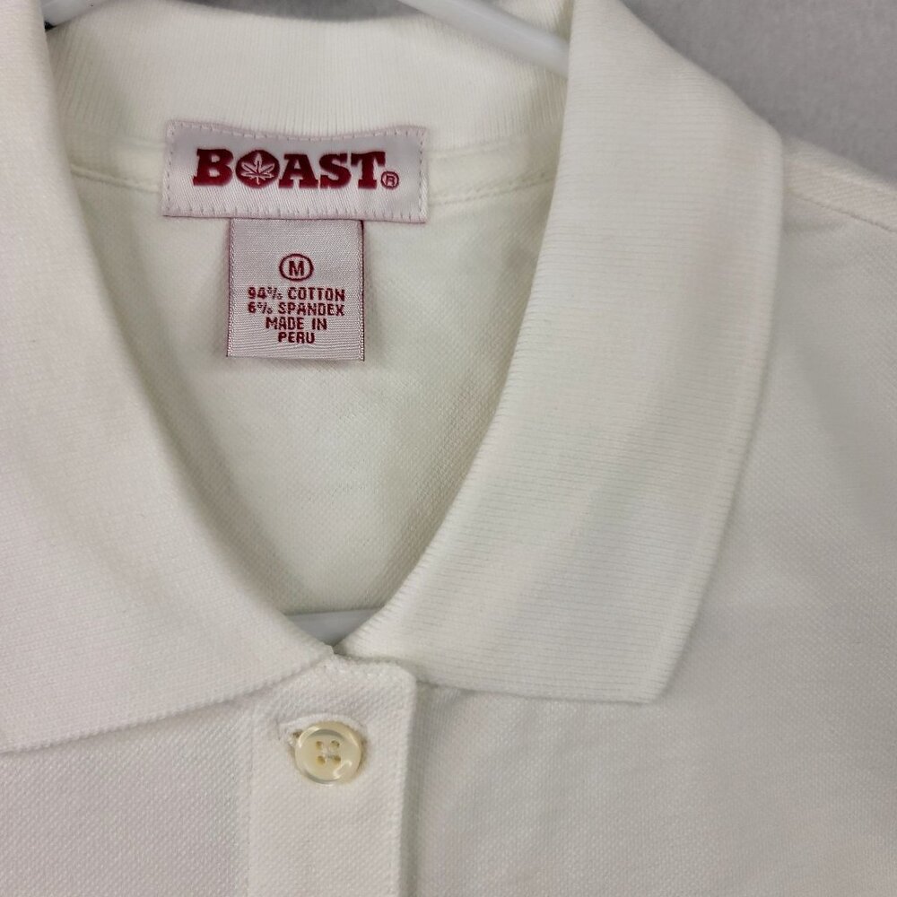 Boast Womens Medium Sleeveless Polo Shirt White Golf Tennis Pickleball Athletic - Picture 2 of 9